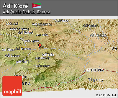 Satellite Panoramic Map of Ādī K'orē