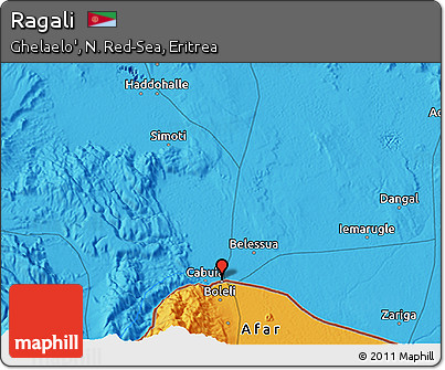 Political 3D Map of Ragali