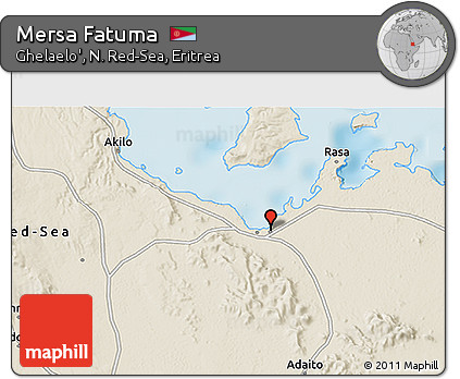 Shaded Relief 3D Map of Mersa Fatuma