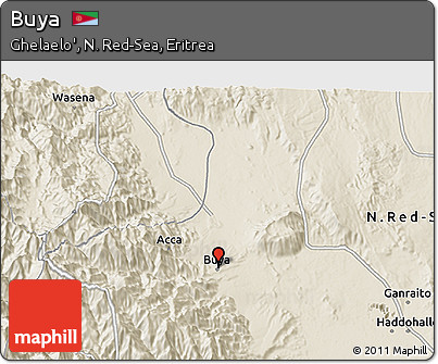Shaded Relief 3D Map of Buya