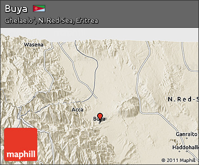 Shaded Relief 3D Map of Buya