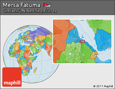 Political Location Map of Mersa Fatuma