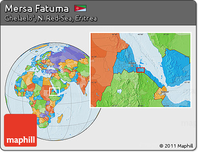 Political Location Map of Mersa Fatuma