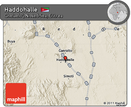 Shaded Relief Map of Haddohalle