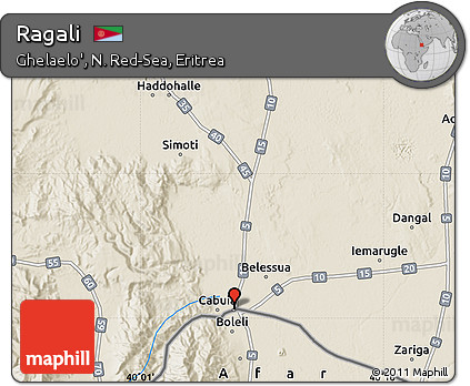 Shaded Relief Map of Ragali