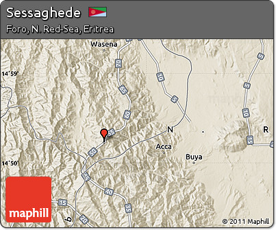 Shaded Relief Map of Sessaghede