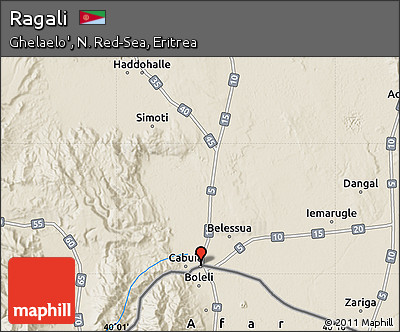 Shaded Relief Map of Ragali