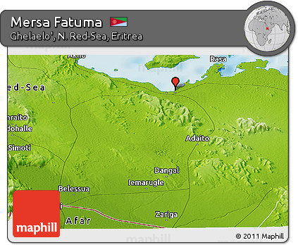 Physical Panoramic Map of Mersa Fatuma