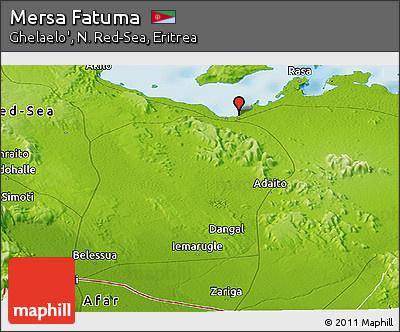 Physical Panoramic Map of Mersa Fatuma