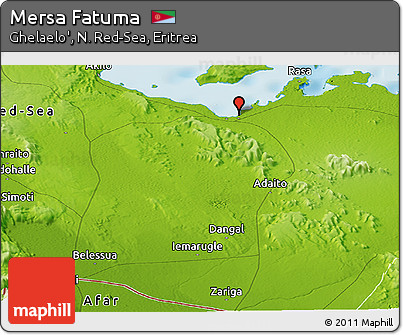 Physical Panoramic Map of Mersa Fatuma