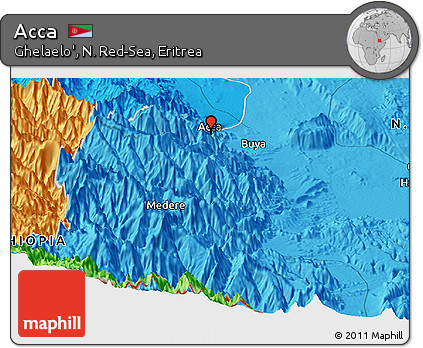 Political Panoramic Map of Acca