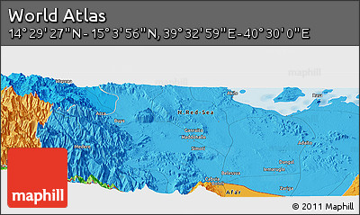 Political Panoramic Map of the Area around 14° 46' 42" N, 40° 1' 29" E
