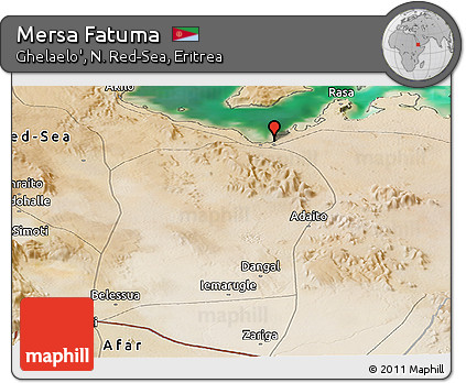 Satellite Panoramic Map of Mersa Fatuma