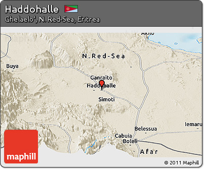 Shaded Relief Panoramic Map of Haddohalle