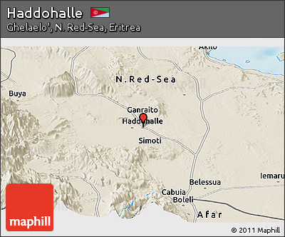 Shaded Relief Panoramic Map of Haddohalle