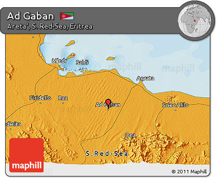 Political 3D Map of Ad Gaban