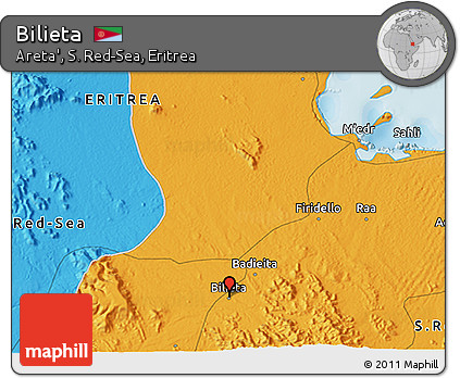 Political 3D Map of Bilieta