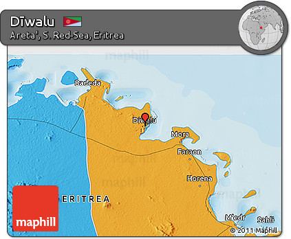 Political 3D Map of Dīwalu