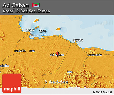 Political 3D Map of Ad Gaban