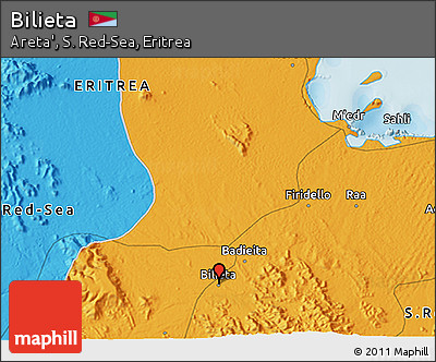 Political 3D Map of Bilieta