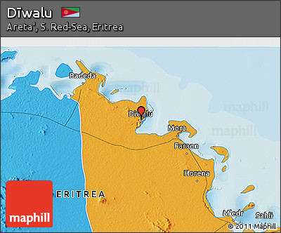 Political 3D Map of Dīwalu
