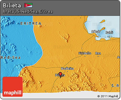 Political 3D Map of Bilieta