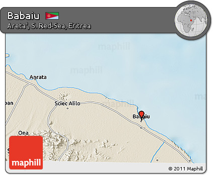 Shaded Relief 3D Map of Babaiu