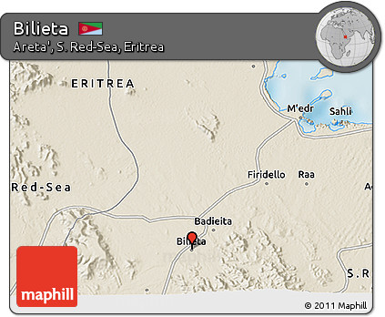 Shaded Relief 3D Map of Bilieta