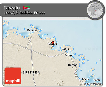 Shaded Relief 3D Map of Dīwalu