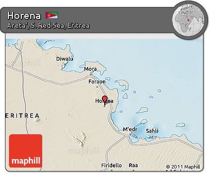 Shaded Relief 3D Map of Horena