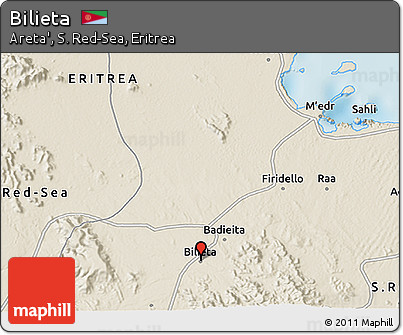 Shaded Relief 3D Map of Bilieta