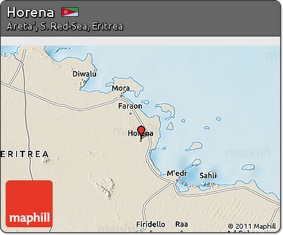 Shaded Relief 3D Map of Horena