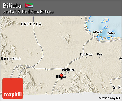 Shaded Relief 3D Map of Bilieta