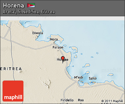 Shaded Relief 3D Map of Horena
