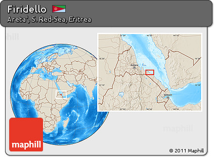 Shaded Relief Location Map of Firidello