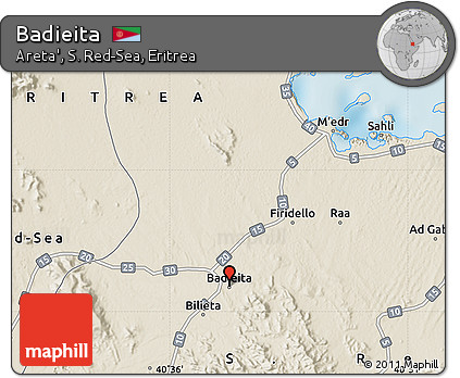 Shaded Relief Map of Badieita