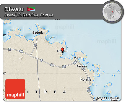 Shaded Relief Map of Dīwalu