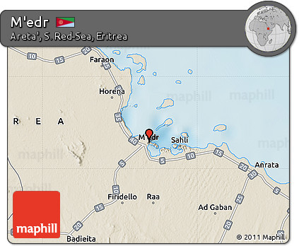 Shaded Relief Map of M'edr