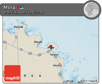 Shaded Relief Map of Mora