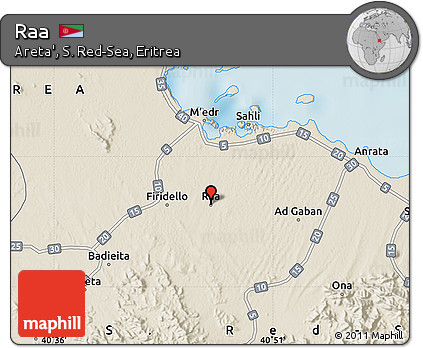 Shaded Relief Map of Raa