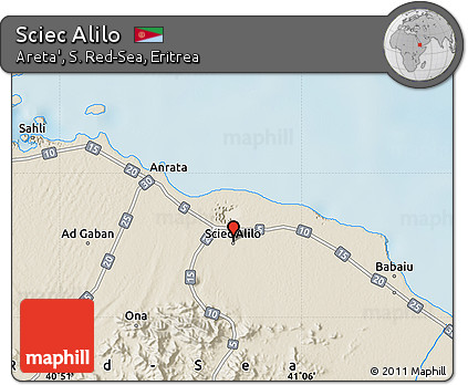 Shaded Relief Map of Sciec Alilo