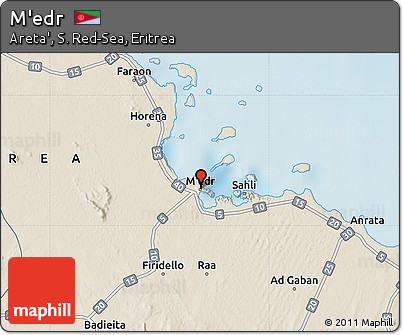 Shaded Relief Map of M'edr
