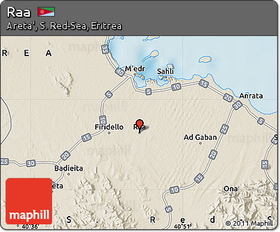 Shaded Relief Map of Raa