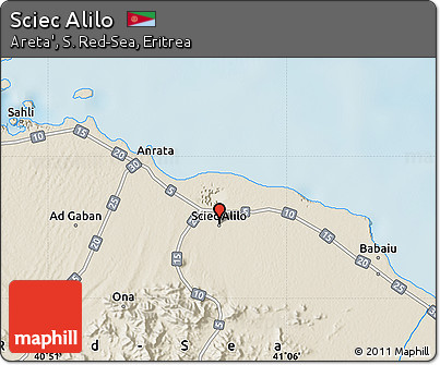 Shaded Relief Map of Sciec Alilo