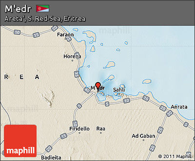 Shaded Relief Map of M'edr
