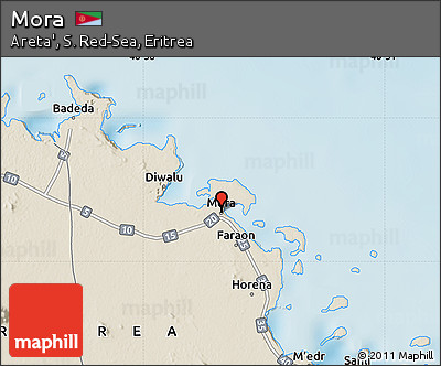 Shaded Relief Map of Mora