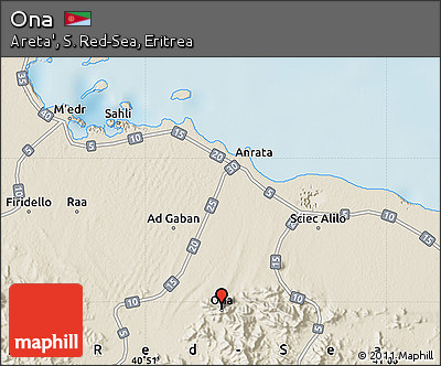 Shaded Relief Map of Ona