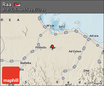 Shaded Relief Map of Raa