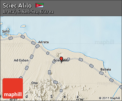 Shaded Relief Map of Sciec Alilo