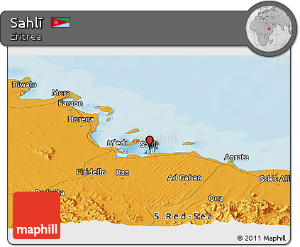 Political Panoramic Map of Sahlī